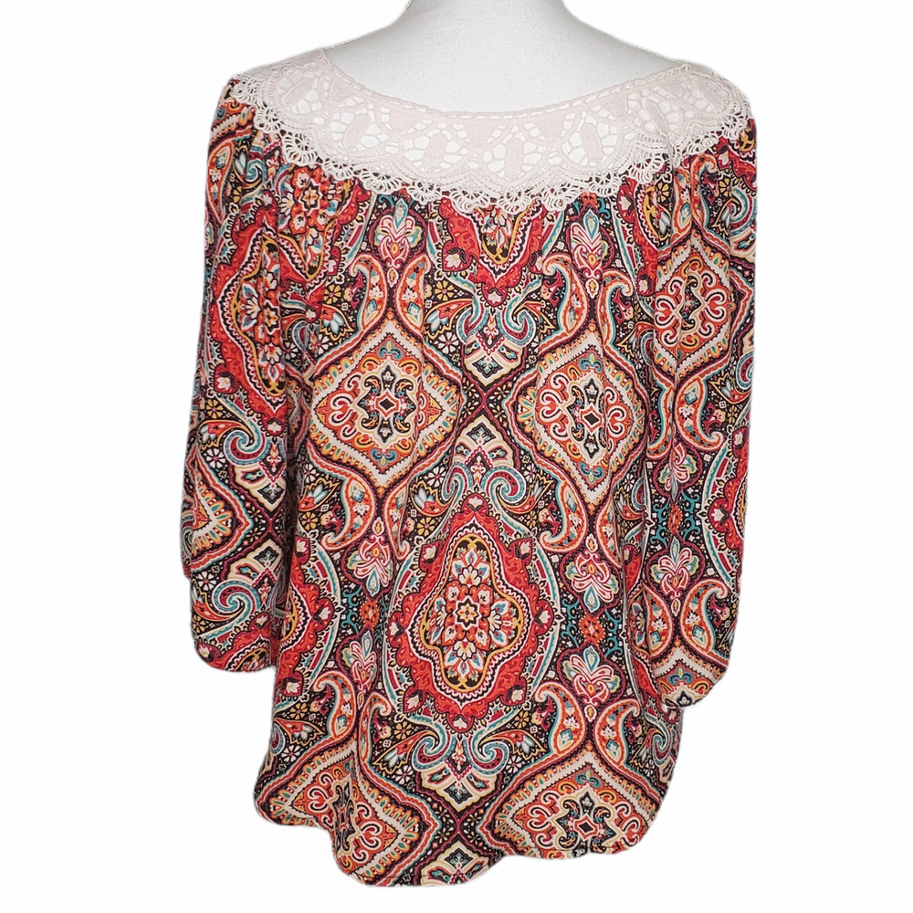 Eyeshadow Brand Crochet Boho Top Sz M